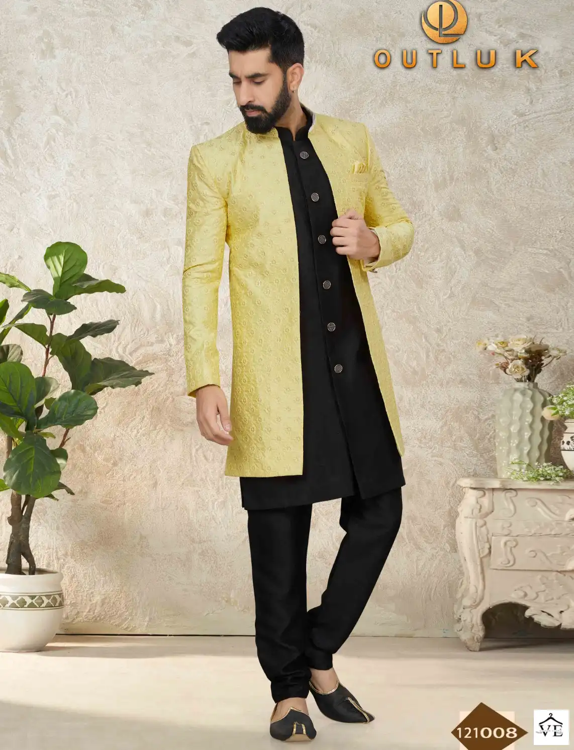 Outlook Premium Series Vol Art Silk Wholesale Indo Western Sherwani