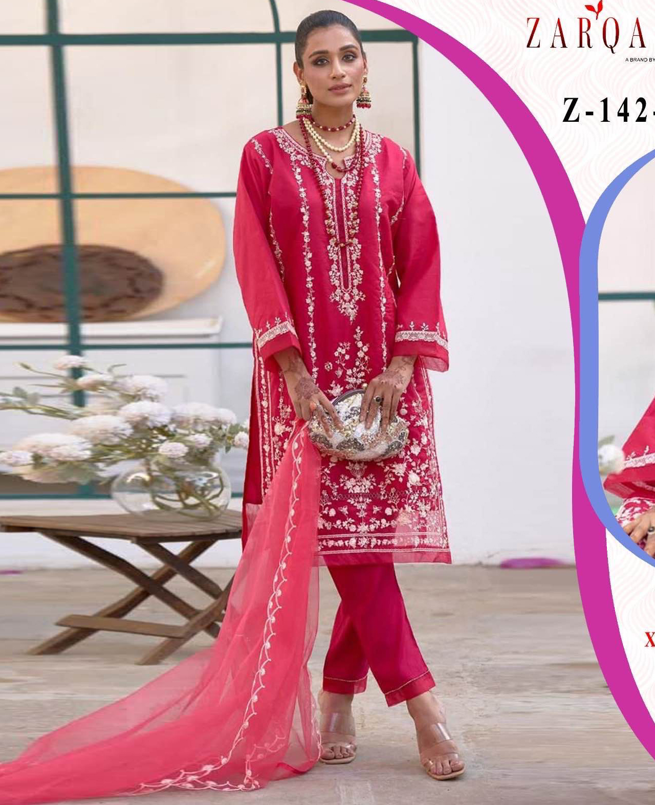 Zarqash Z Georgette Wholesale Pakistani Readymade Salwar Suit Catalog