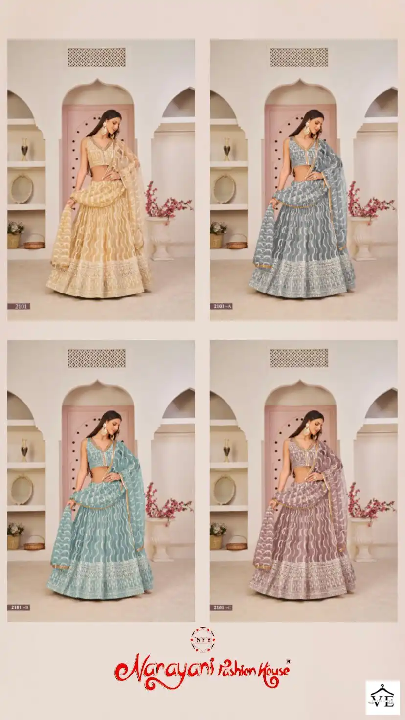 Narayani Fashion 2101 Butterfly Net Wholesale Lehenga Catalog - Image 5