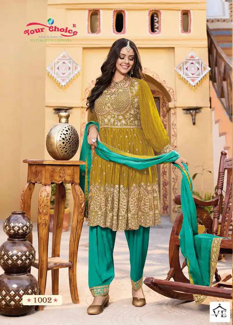 Your Choice Emaar Heavy Chinon Wholesale Readymade Suits Catalog - Image 4