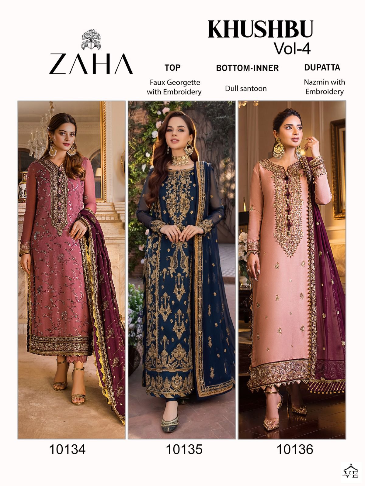 Zaha Khushbu Vol 4 Georgette Wholesale Pakistani Salwar Suit Catalog - Image 7