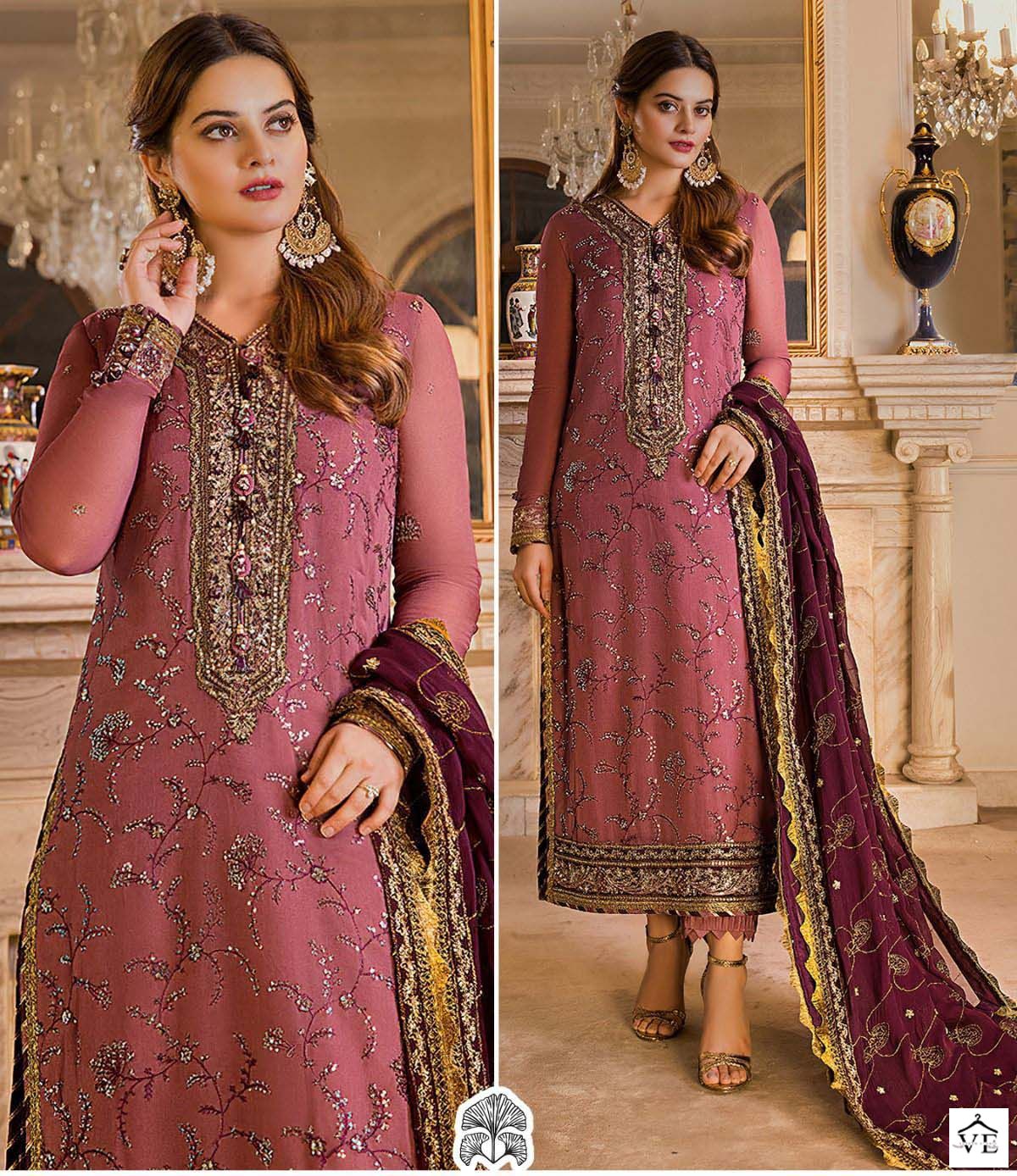 Zaha Khushbu Vol 4 Georgette Wholesale Pakistani Salwar Suit Catalog - Image 2