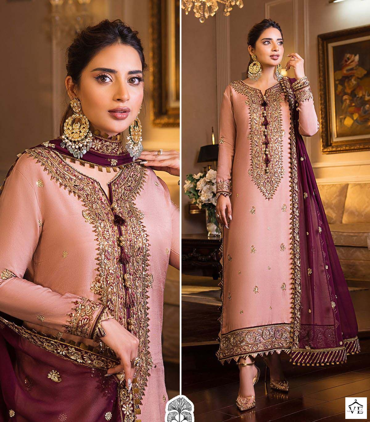 Zaha Khushbu Vol 4 Georgette Wholesale Pakistani Salwar Suit Catalog - Image 6