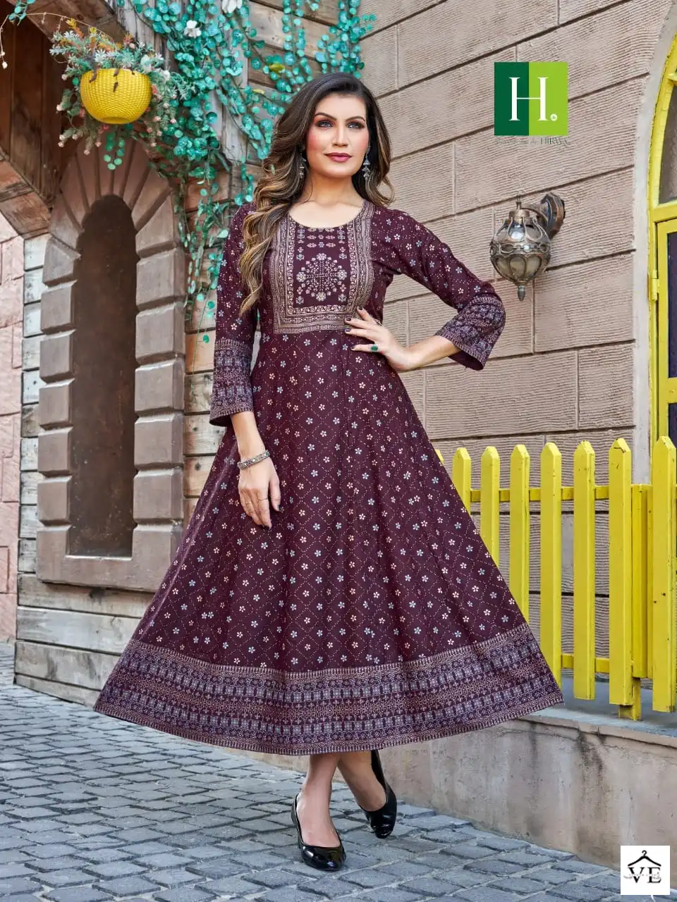 Hirwa Samantha Vol 4 Heavy Rayon Wholesale Anarkali Kurti Catalog