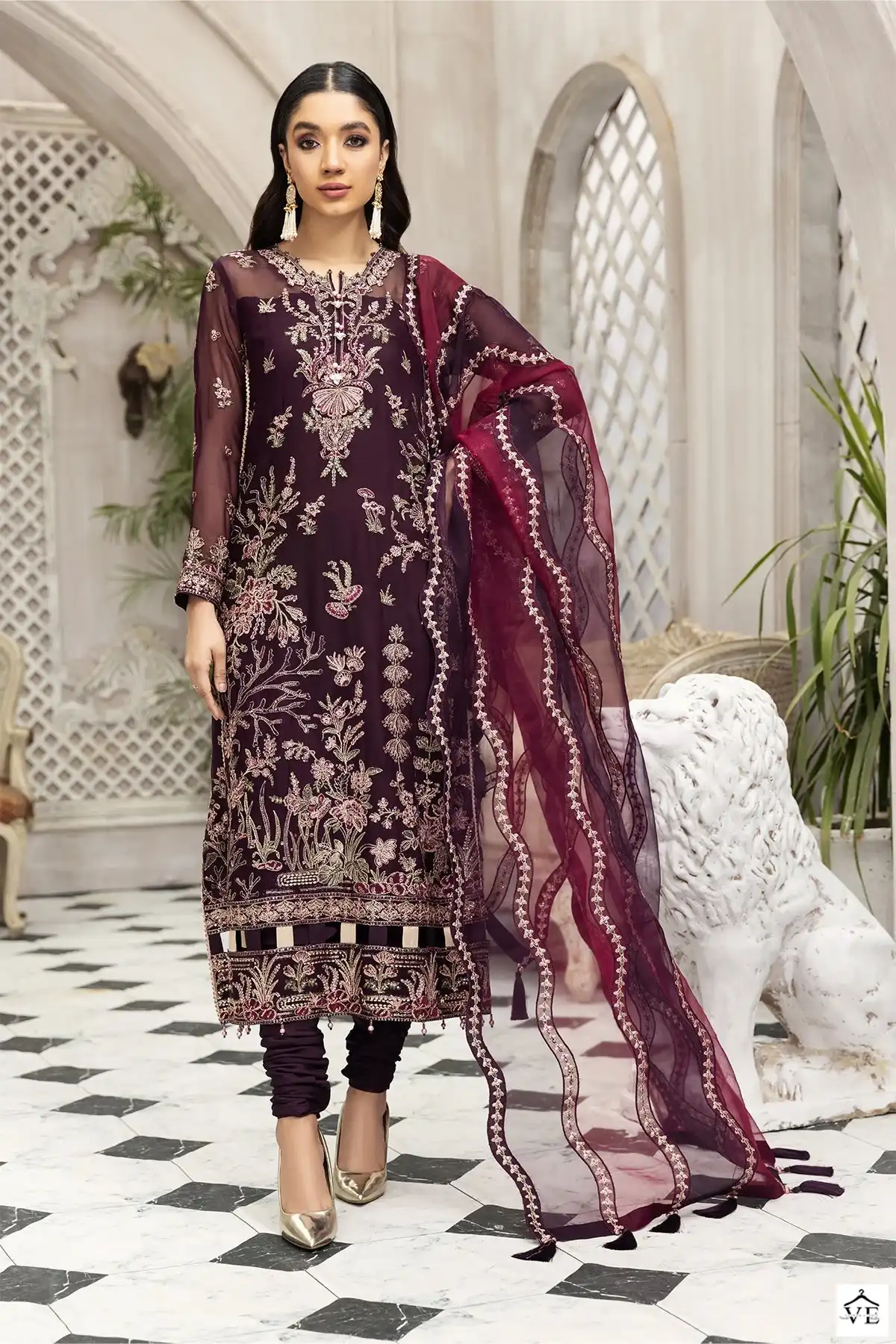 Elaf G-162 Butterfly Net Wholesale Pakistani Suit - Image 3