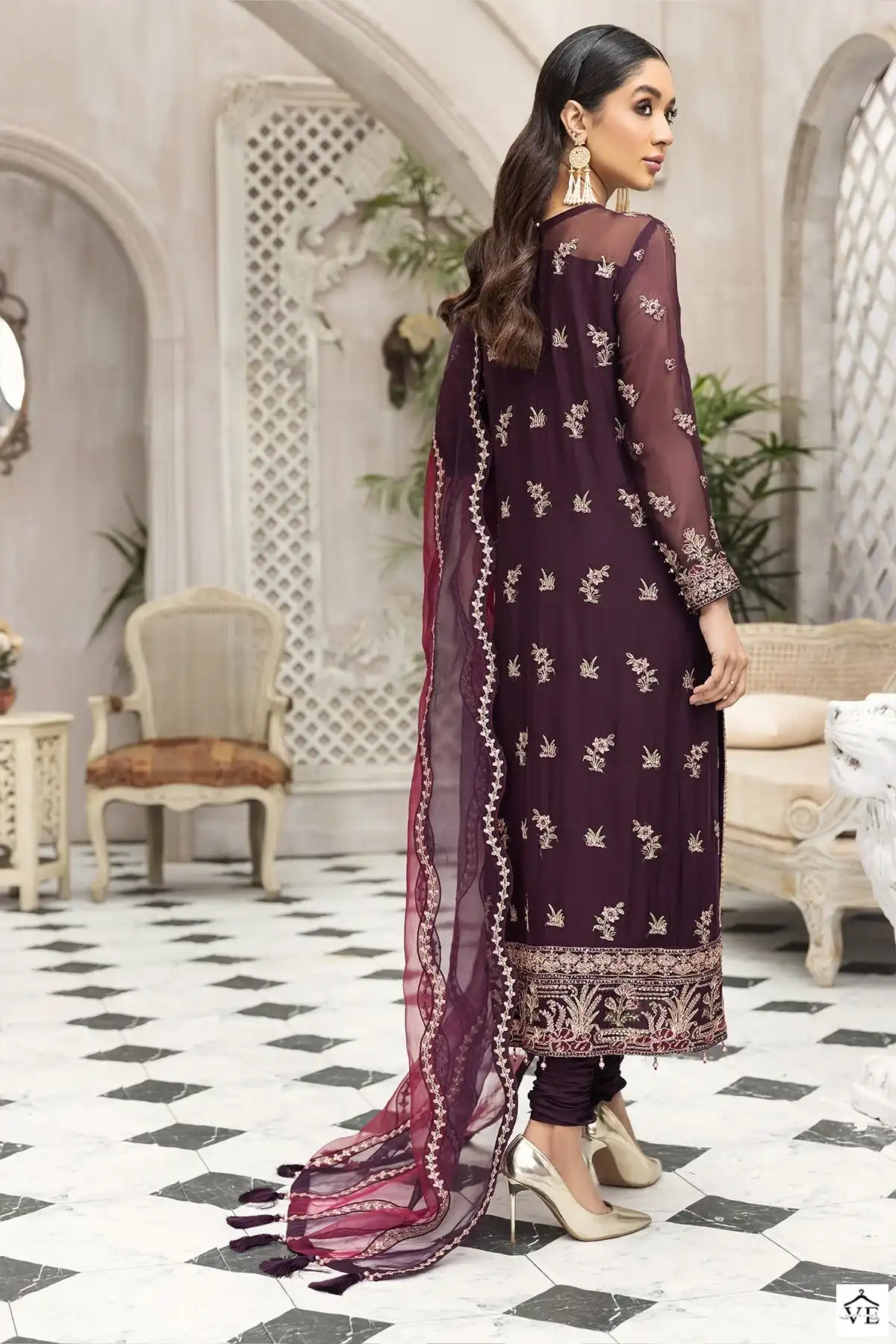 Elaf G-162 Butterfly Net Wholesale Pakistani Suit - Image 4