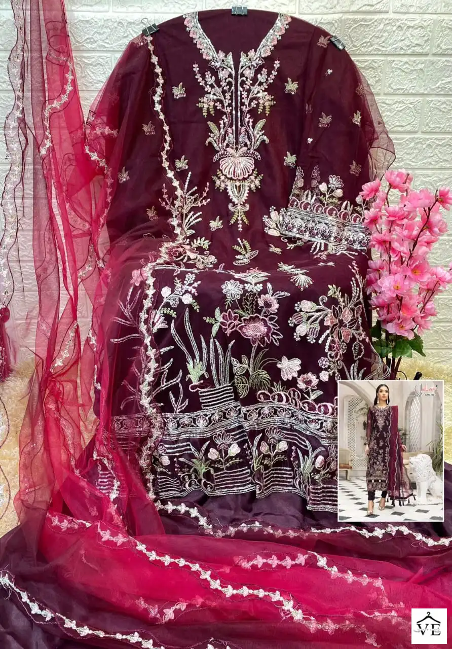 Elaf G-162 Butterfly Net Wholesale Pakistani Suit - Image 7