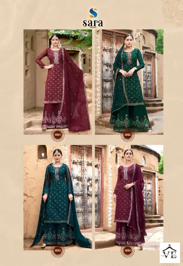 Sara Trendz Niharika Georgette Wholesale Fancy Suits Catalog - Image 5