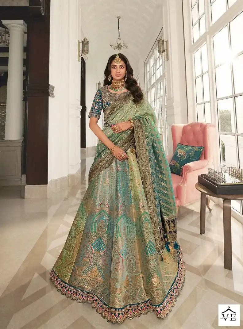 Ombre Dyed Chanderi lehenga Set – Priyanka Jain