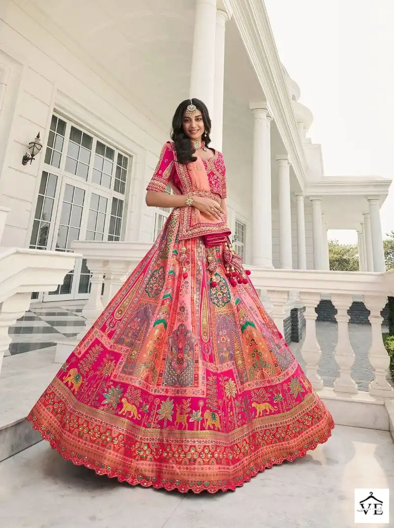 Designer Jaipuri Bandhani Kota Doriya Fabric Lehenga Choli With Gota Patti  Work for Women's, Bridal Lehenga & Dupatta With Unstitched Blouse - Etsy