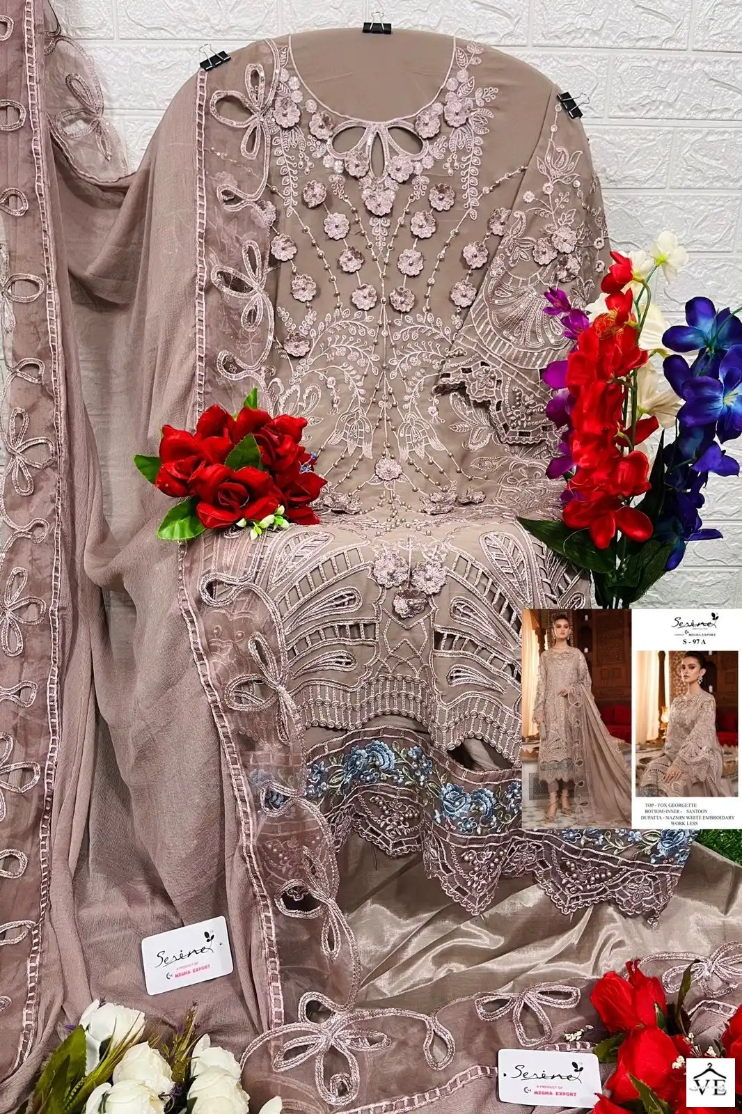 Serene S-97 Faux Georgette Wholesale Pakistani Suit - Image 5