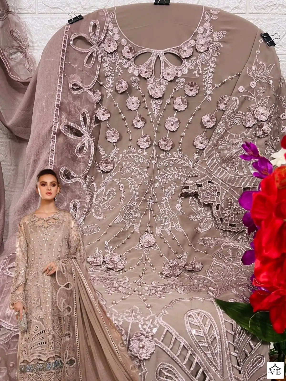 Serene S-97 Faux Georgette Wholesale Pakistani Suit - Image 7