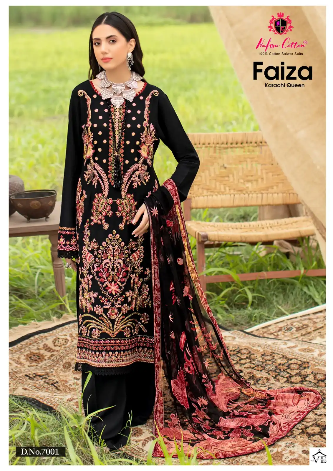 Nafisha Faiza Karachi Queen Vol 7 Cotton Wholesale Pakistani Suit Catalog - Image 3