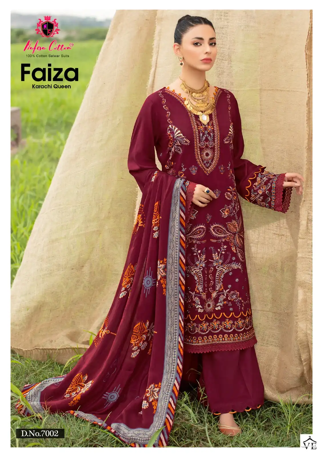 Nafisha Faiza Karachi Queen Vol 7 Cotton Wholesale Pakistani Suit Catalog - Image 2