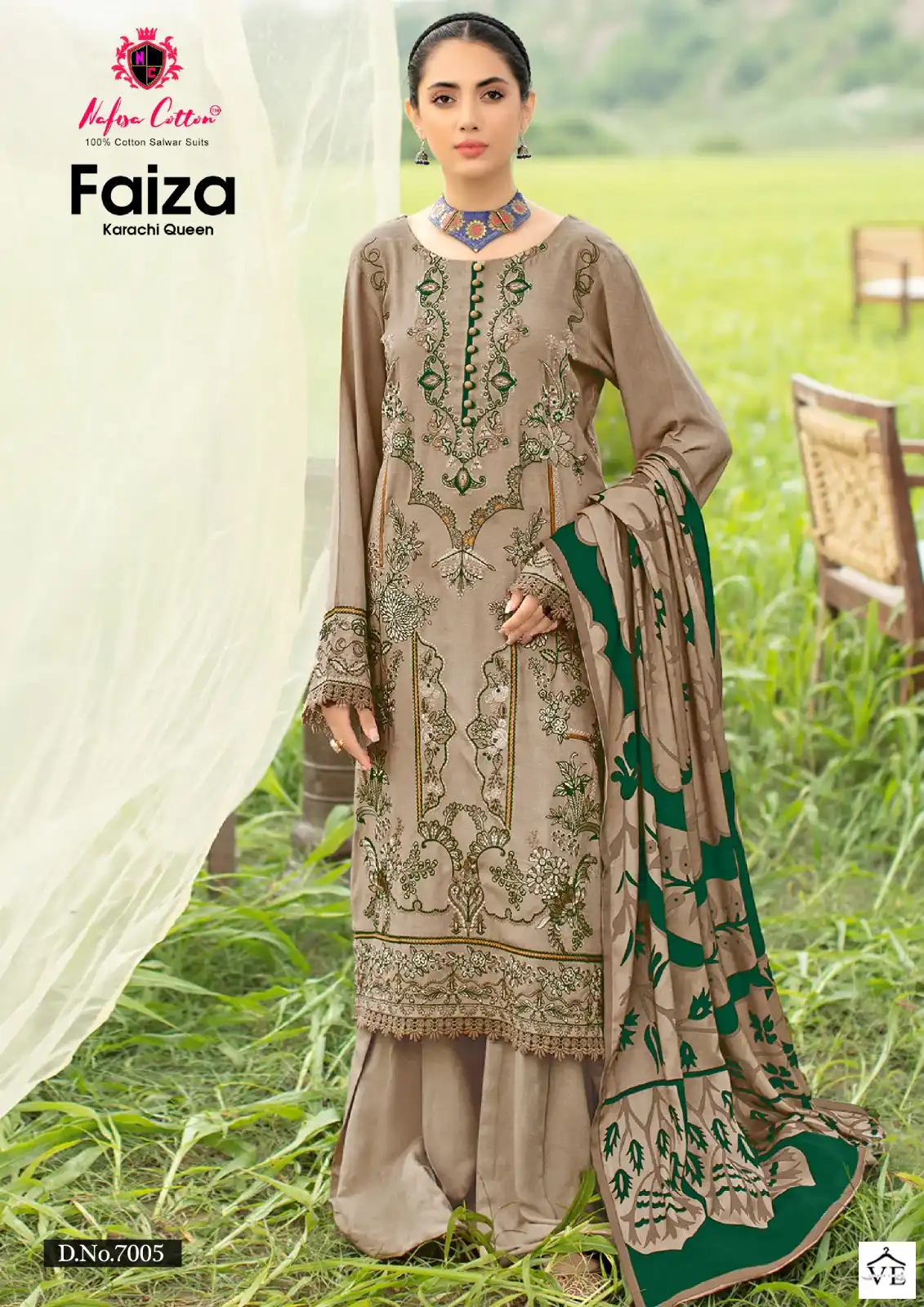 Nafisha Faiza Karachi Queen Vol 7 Cotton Wholesale Pakistani Suit Catalog - Image 5