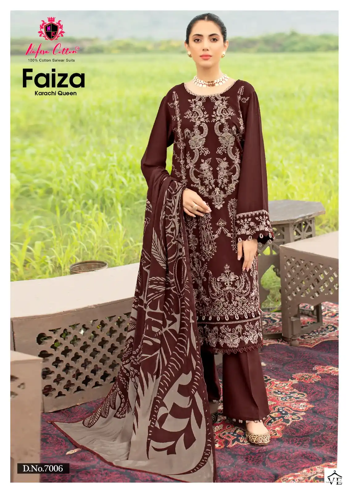 Nafisha Faiza Karachi Queen Vol 7 Cotton Wholesale Pakistani Suit Catalog - Image 6