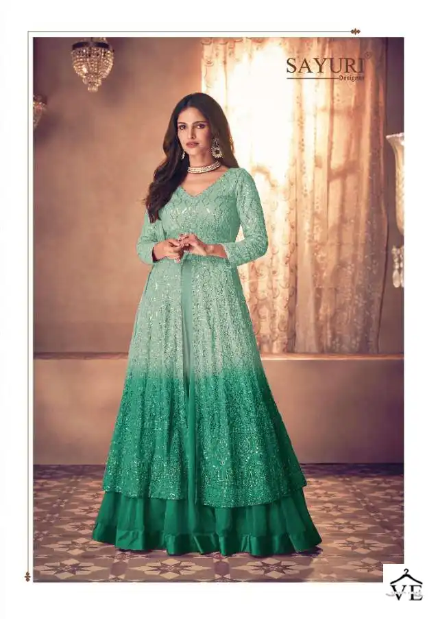 Sayuri Designer Noor Platinum Shaded Real Georgette Wholesale Designer Salwar Suit Catalog - Image 2
