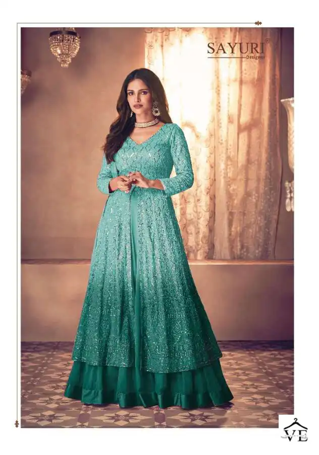 Sayuri Designer Noor Platinum Shaded Real Georgette Wholesale Designer Salwar Suit Catalog - Image 3