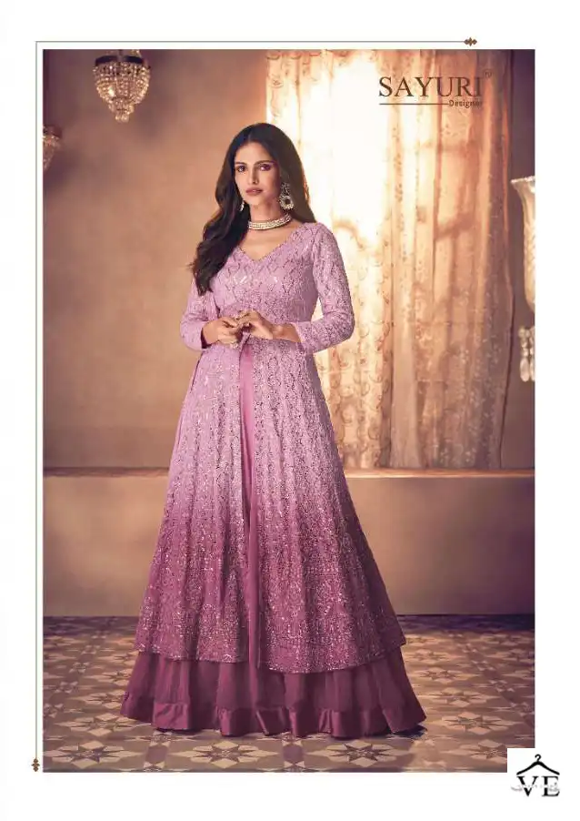 Sayuri Designer Noor Platinum Shaded Real Georgette Wholesale Designer Salwar Suit Catalog - Image 4