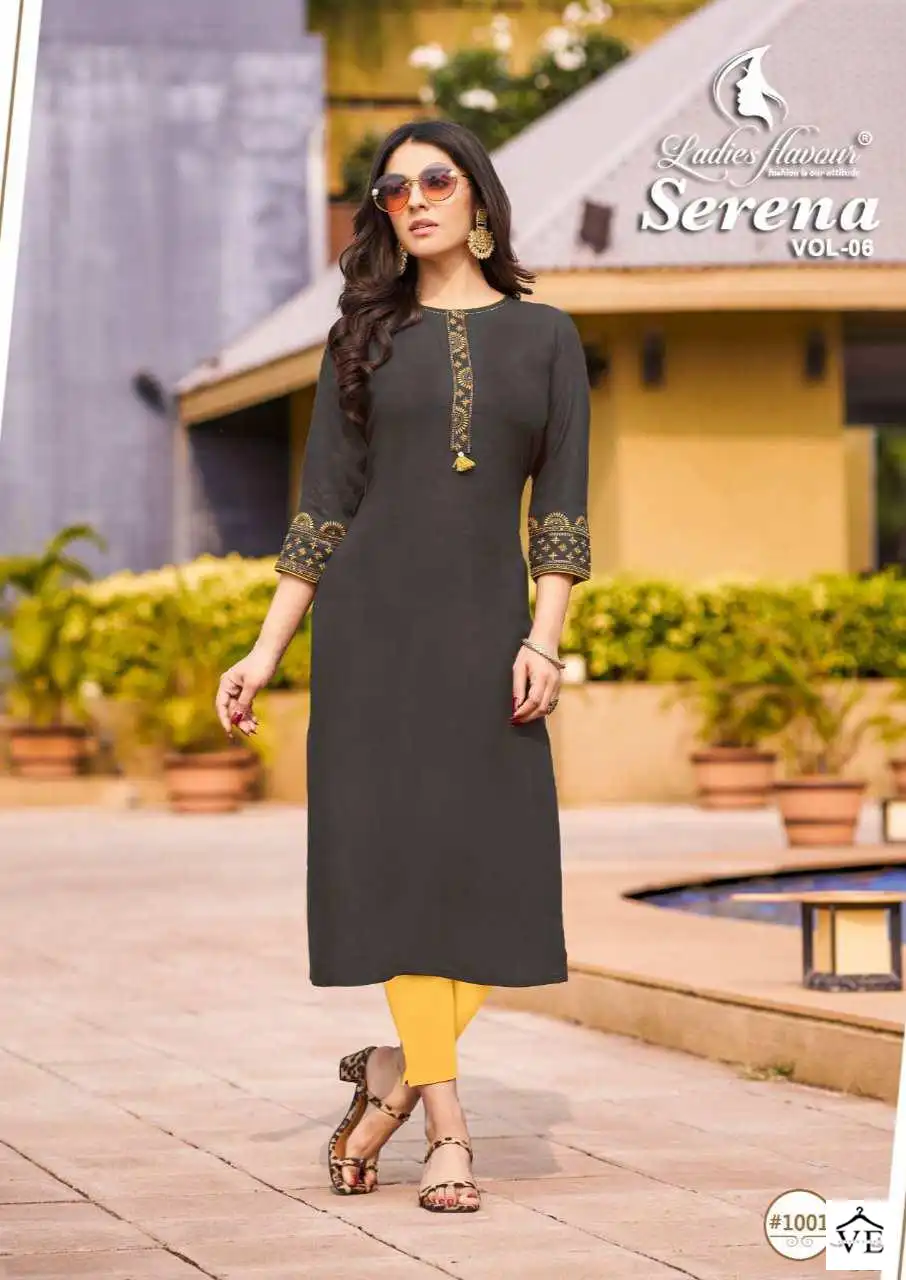 Ladies Flavour Serena Vol 6 14 Kg Rayon Wholesale Kurtis Catalog - Image 2