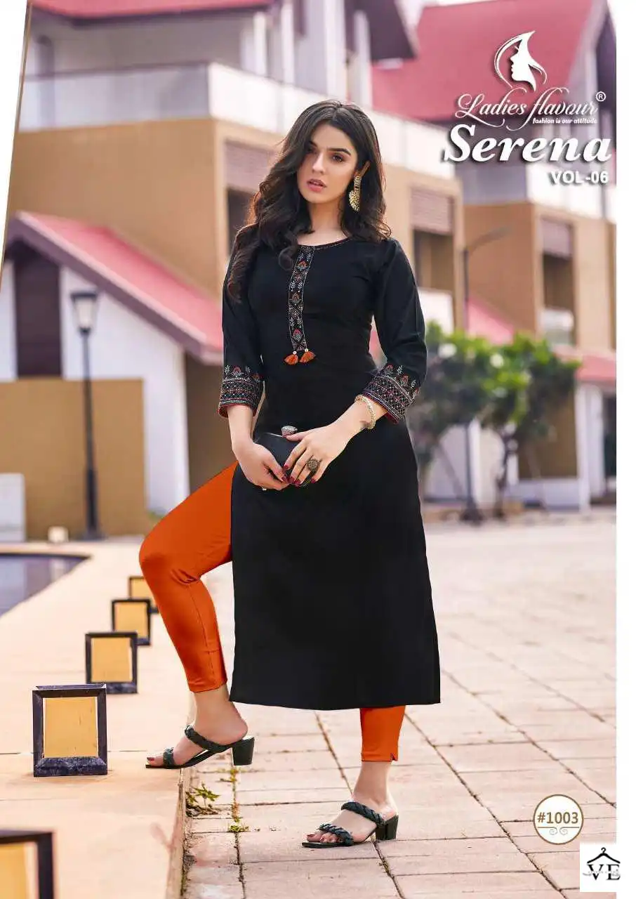 Ladies Flavour Serena Vol 6 14 Kg Rayon Wholesale Kurtis Catalog - Image 4