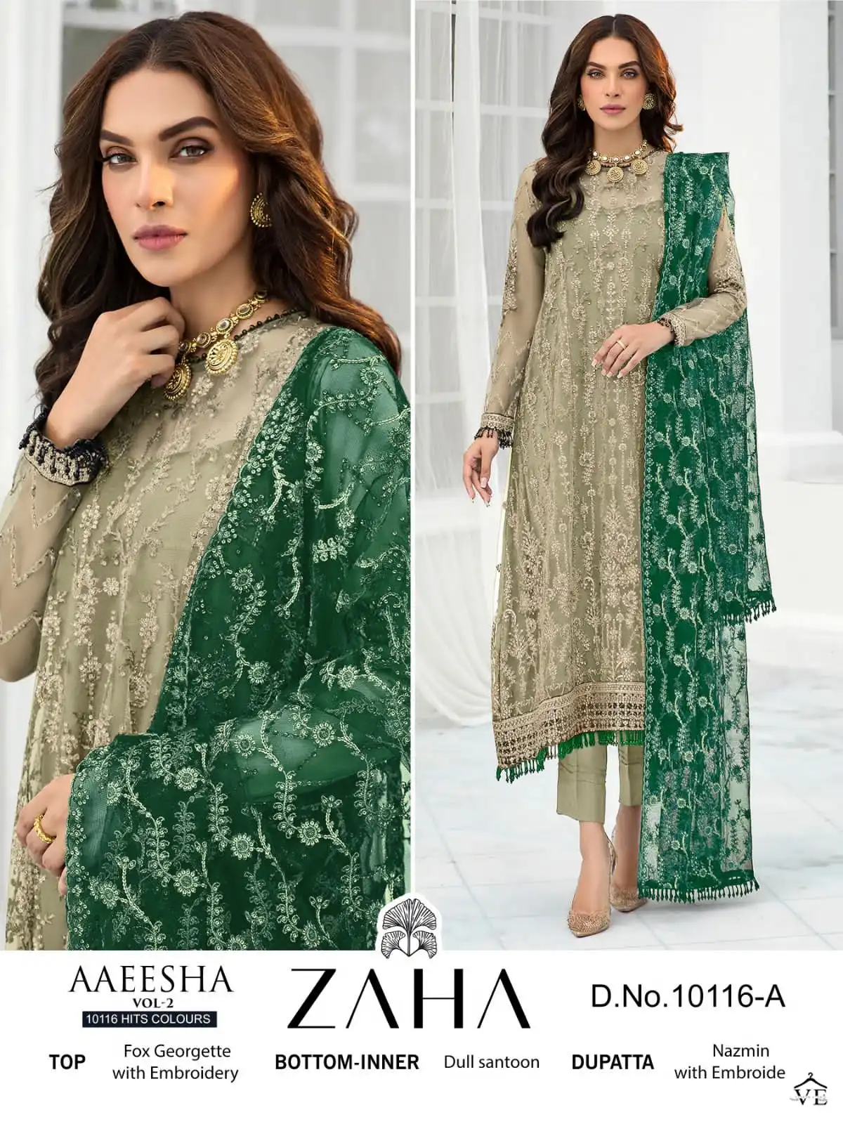 ZAHA AAEESHA vol 2 Buy Wholesale Pakistani Georgette Suits