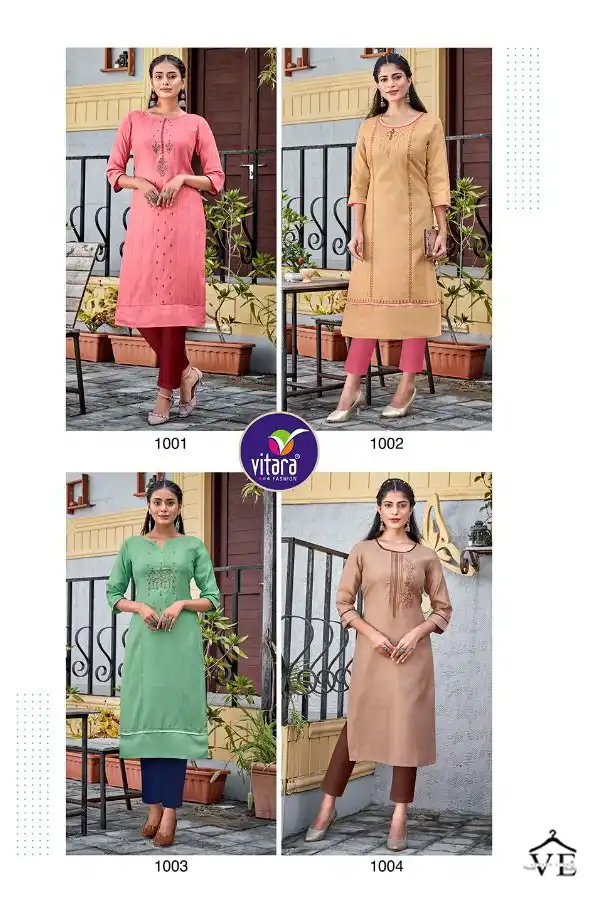 Vitara Award Jam Cotton Wholesale Kurti With Pant Catalog - Image 5