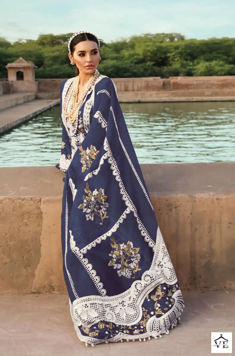 Dinsaa Ds No 196 (Fghij) Cambric Cotton Wholesale Pakistani Salwar Suit Catalog - Image 2