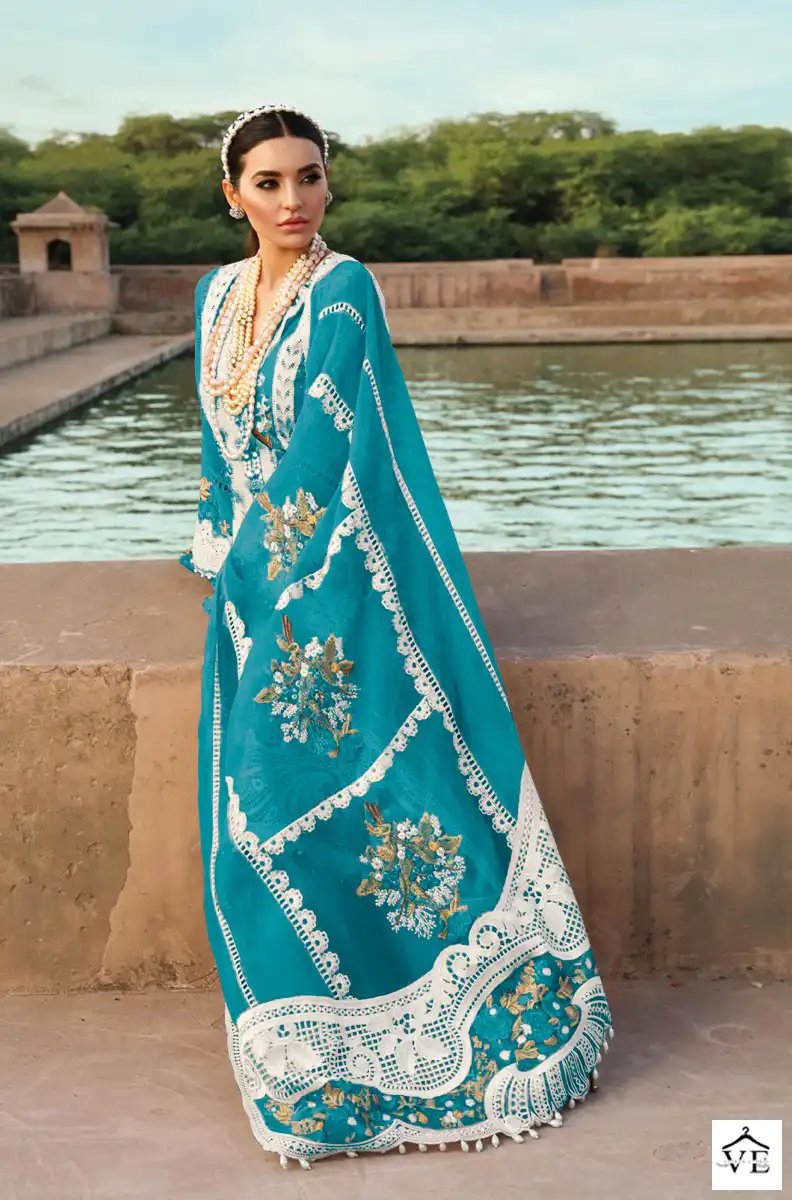 Dinsaa Ds No 196 (Fghij) Cambric Cotton Wholesale Pakistani Salwar Suit Catalog - Image 4