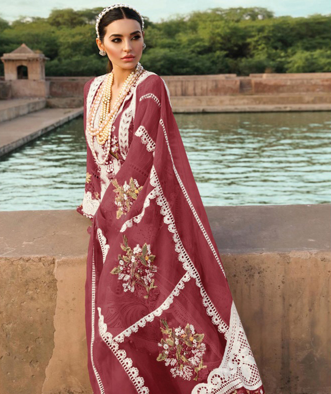 Dinsaa Ds No 196 (Fghij) Cambric Cotton Wholesale Pakistani Salwar Suit Catalog