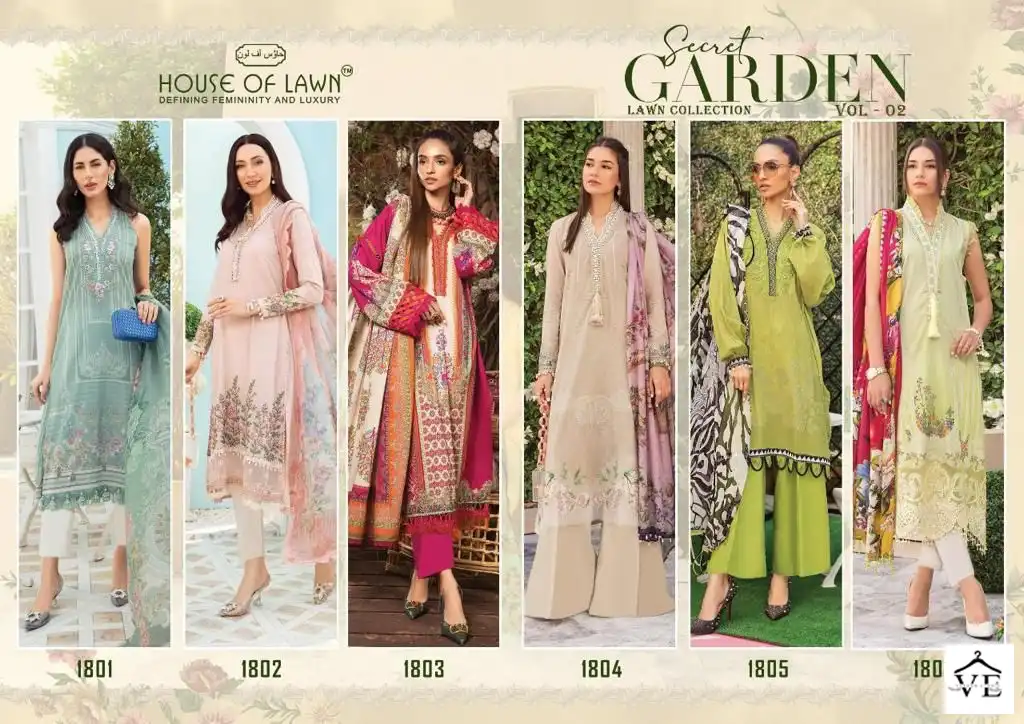 House Of Lawn Maria B Secret Garden Vol 2 Pure Lawn Wholesale Pakistani Salwar Suit Catalog - Image 8