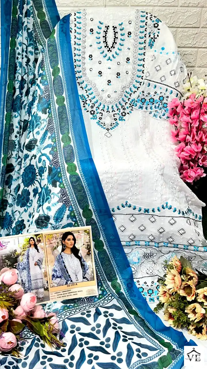 Dinsaa Roohi Color Cambric Wholesale Pakistani Salwar Suit Catalog - Image 13