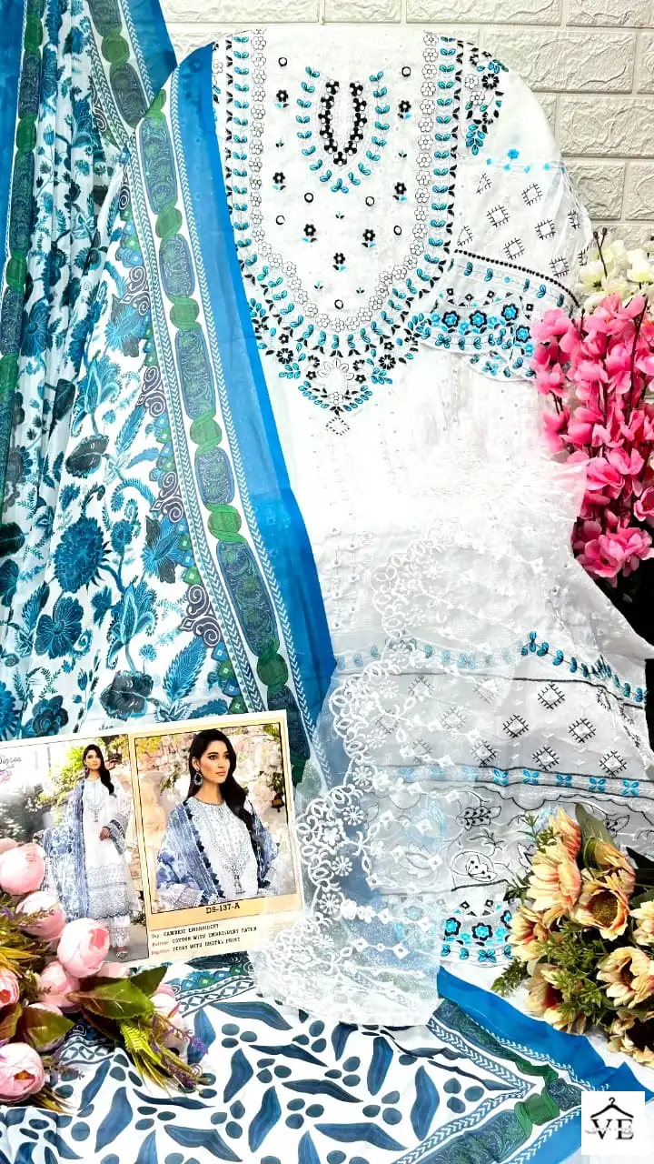 Dinsaa Roohi Color Cambric Wholesale Pakistani Salwar Suit Catalog - Image 8