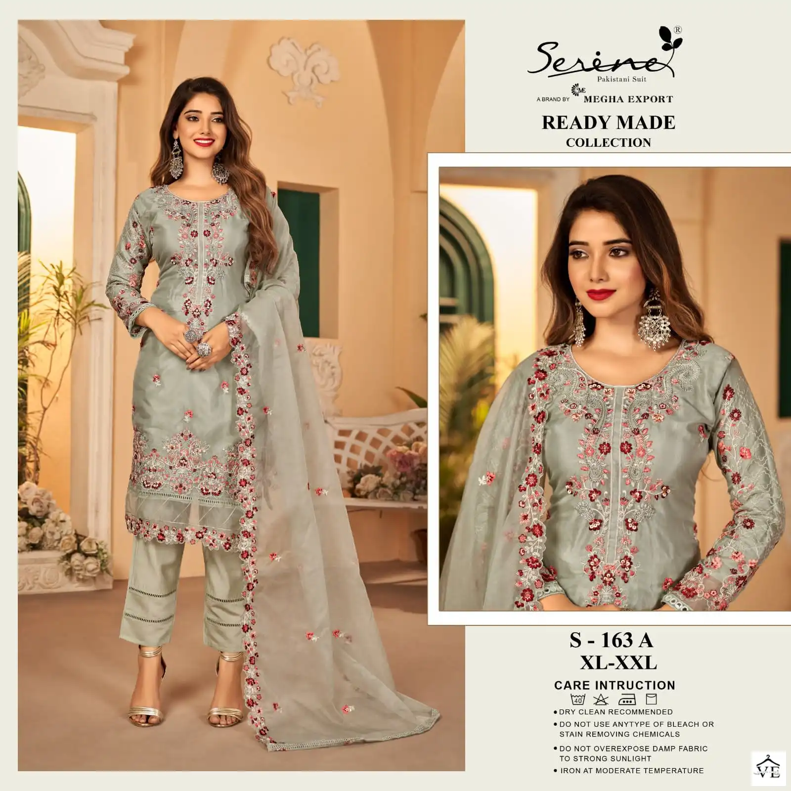 Serine S 163 Organza Wholesale Pakistani Readymade Salwar Suit Catalog - Image 3