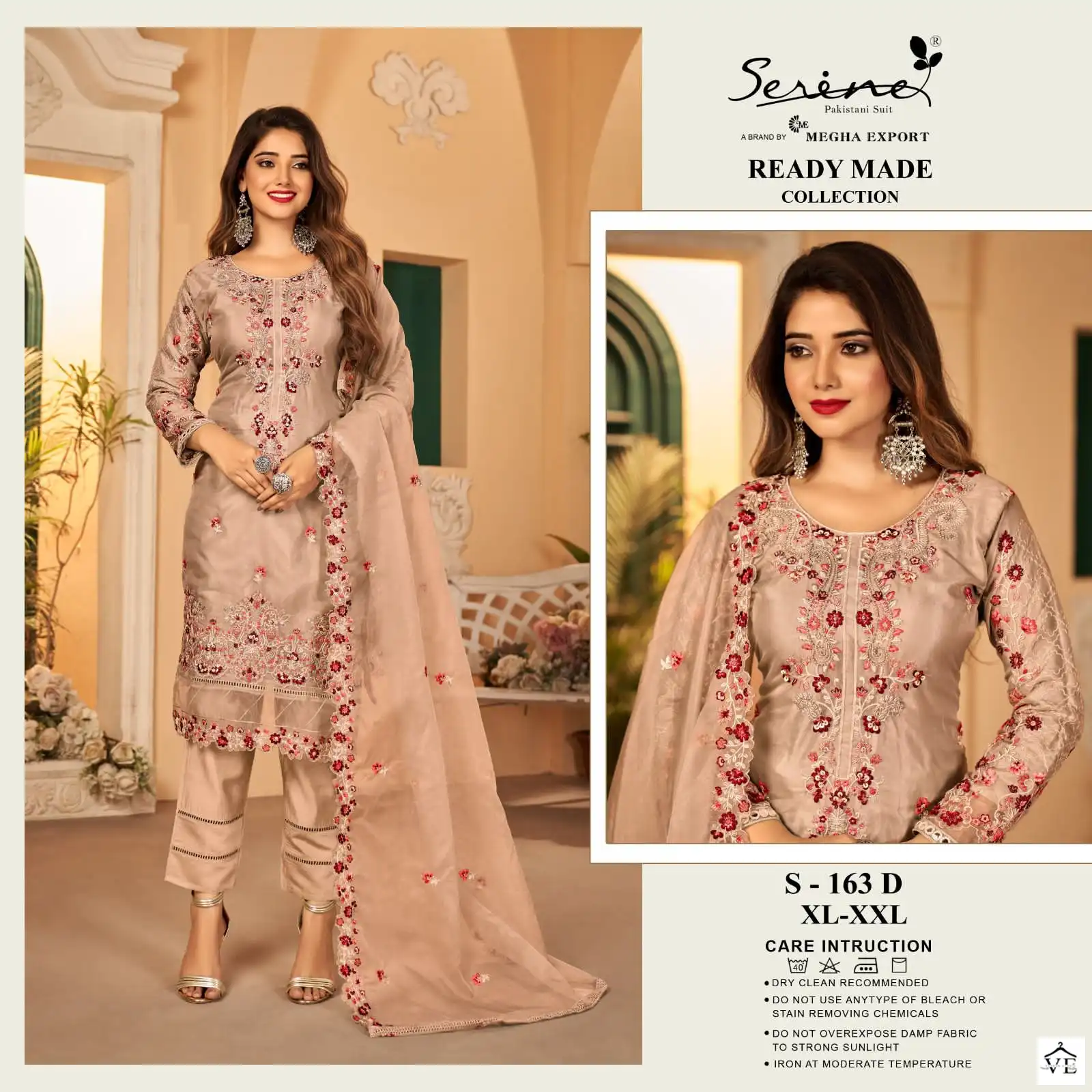 Serine S 163 Organza Wholesale Pakistani Readymade Salwar Suit Catalog - Image 4