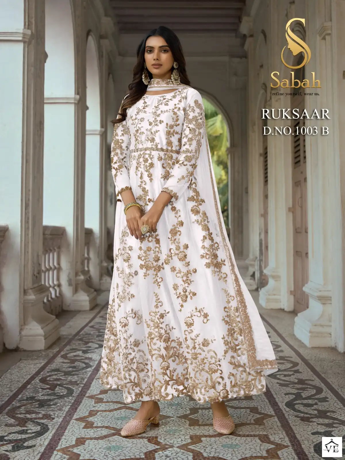 Vardan Ethnic Sabah Ruksaar 1003 Color Plus Heavy Butterfly Net