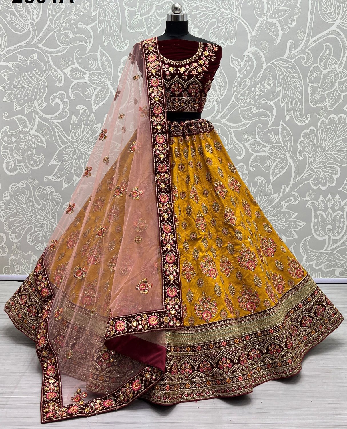 Pure Kalamkari Silk lehenga ✨ Bridal wear | Floral blouse designs, Half saree  designs, Wedding blouse designs