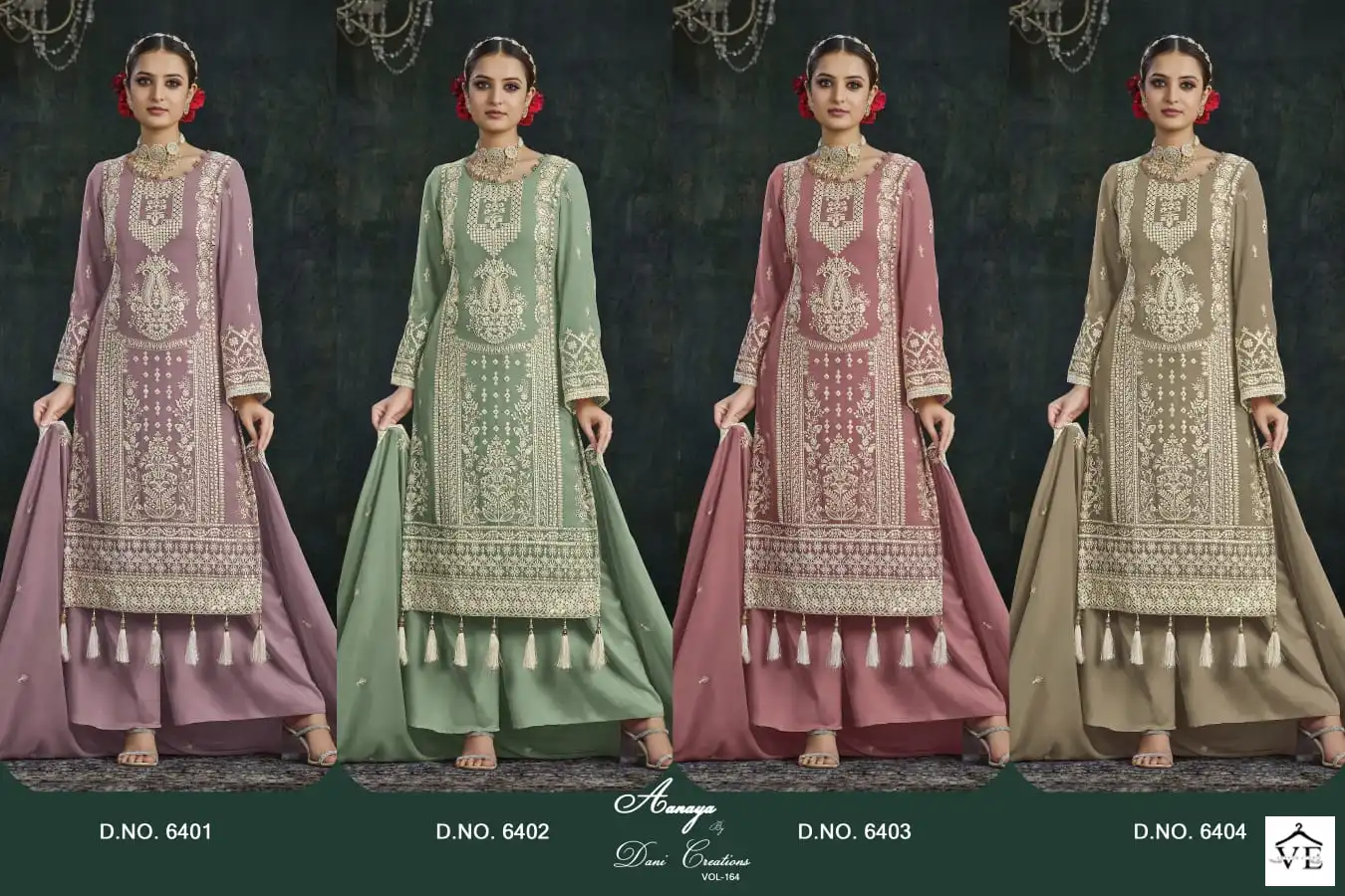 Twisha Aanaya Vol-164 Faux Georgette Wholesale Pakistani Suits Catalog - Image 5