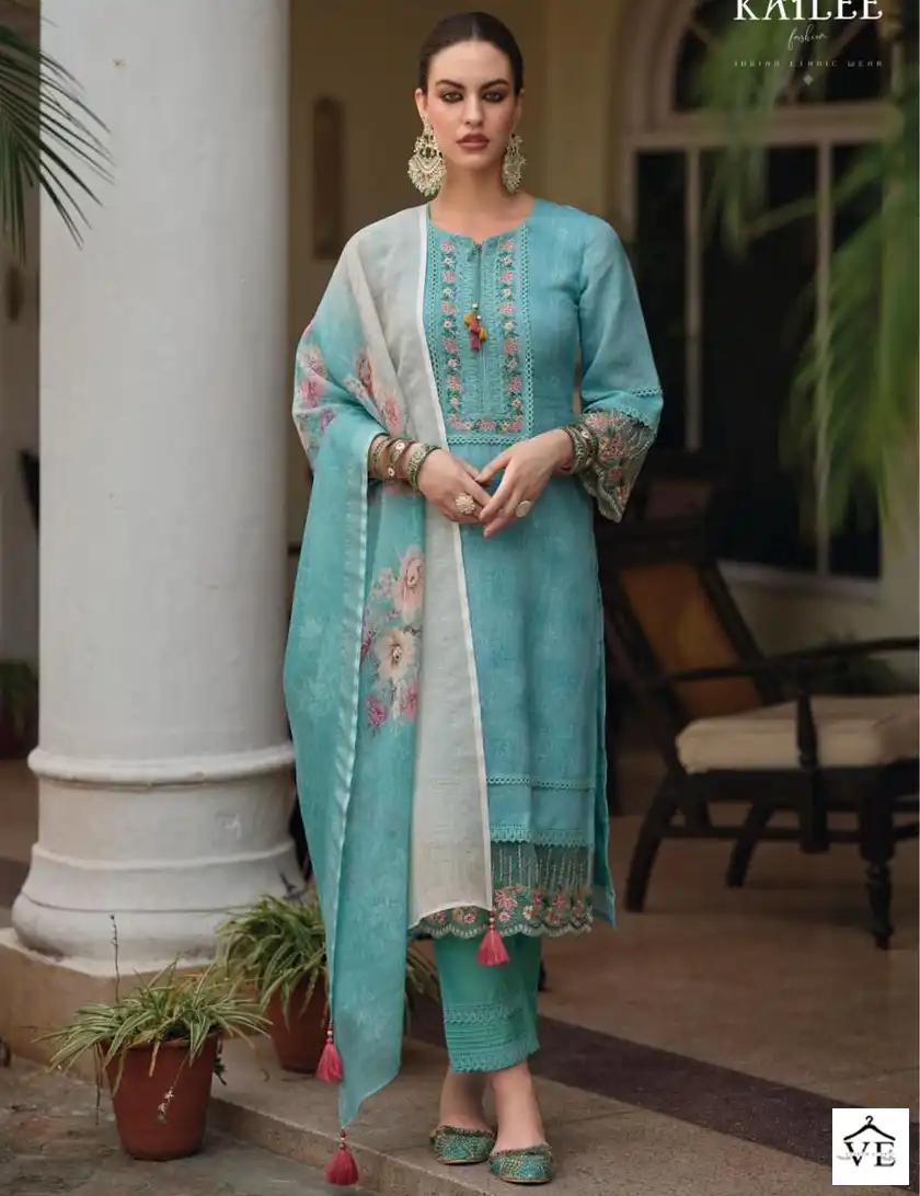 Kailee Fashion Izhaar Pure Linen Wholesale Readymade Suits Catalog