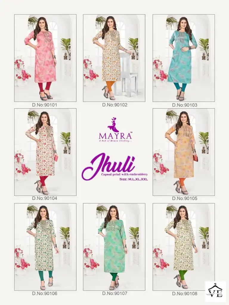 Mayra Jhuli Vol 2 Capsul Print Wholesale Kurtis Catalog - Image 9