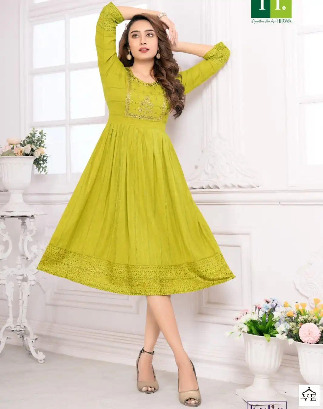 Hirwa Kylie Viscose Rayon Dobby Wholesale Kurti Catalog