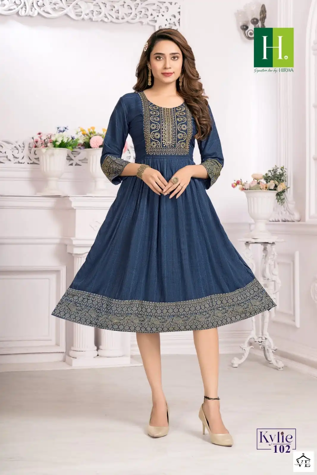 Hirwa Kylie Viscose Rayon Dobby Wholesale Kurti Catalog - Image 7