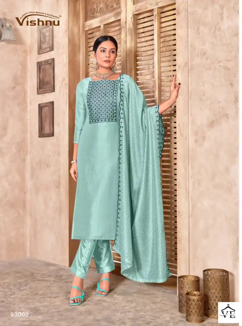 Vishnu Resham Silk Wholesale Designer Work Salwar Suit Catalog - Image 9