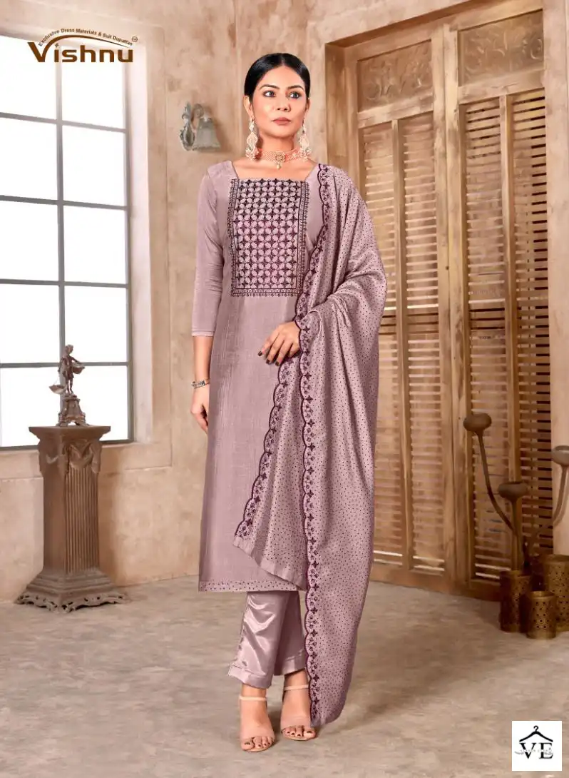 Vishnu Resham Silk Wholesale Designer Work Salwar Suit Catalog - Image 2