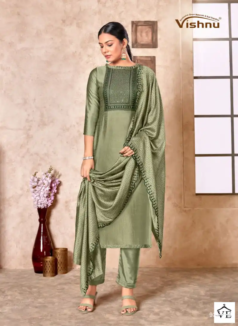 Vishnu Resham Silk Wholesale Designer Work Salwar Suit Catalog - Image 4