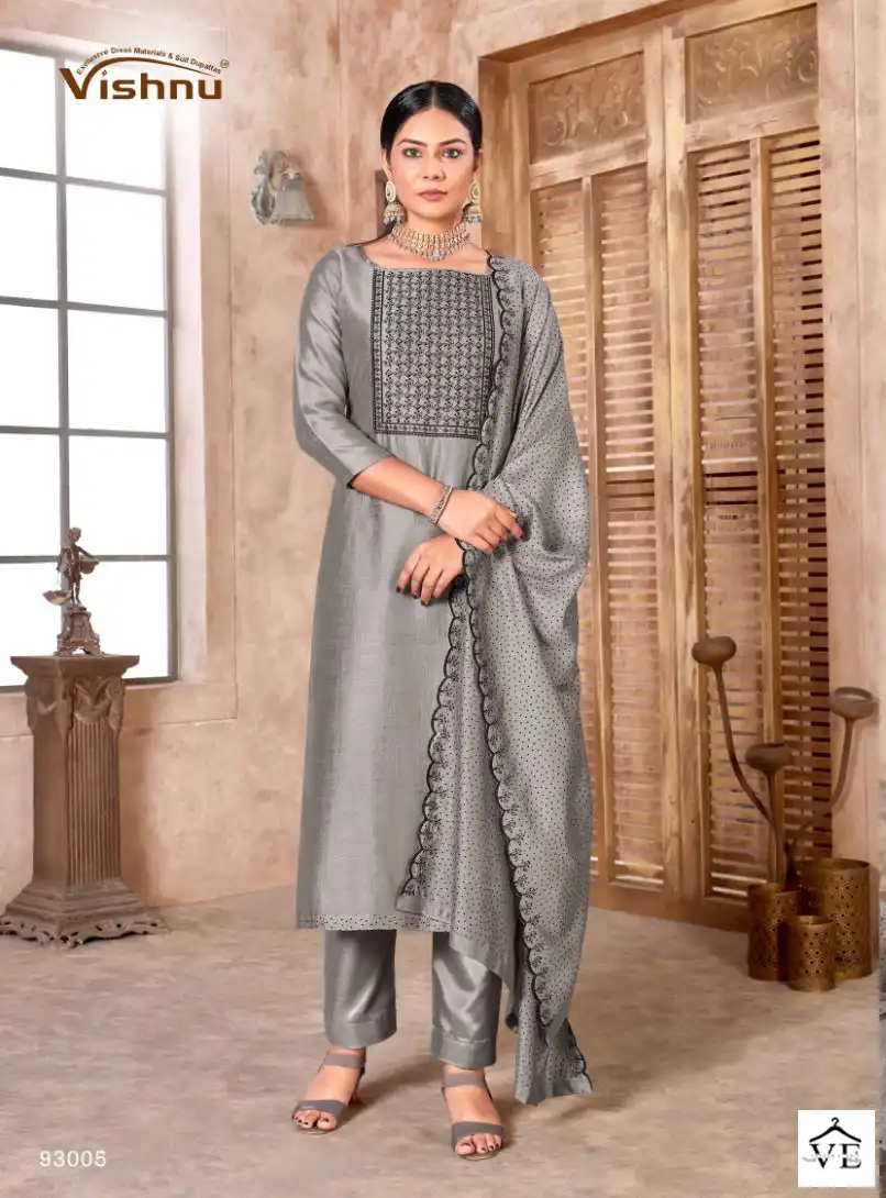 Vishnu Resham Silk Wholesale Designer Work Salwar Suit Catalog - Image 5
