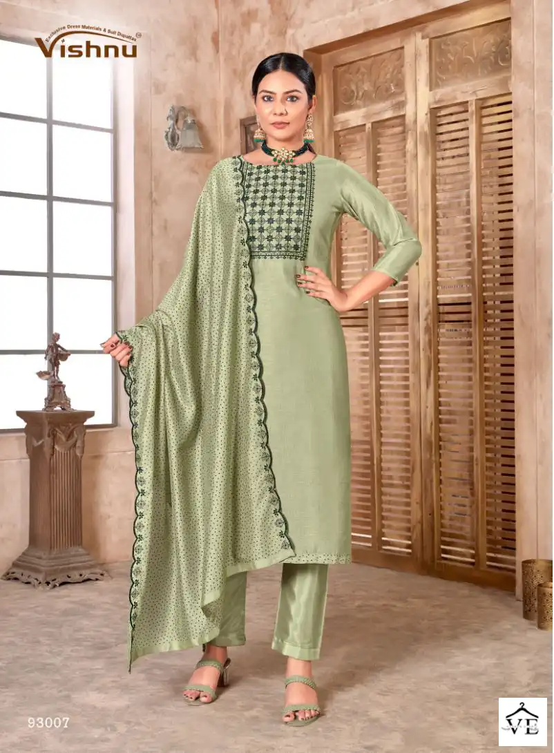 Vishnu Resham Silk Wholesale Designer Work Salwar Suit Catalog - Image 6