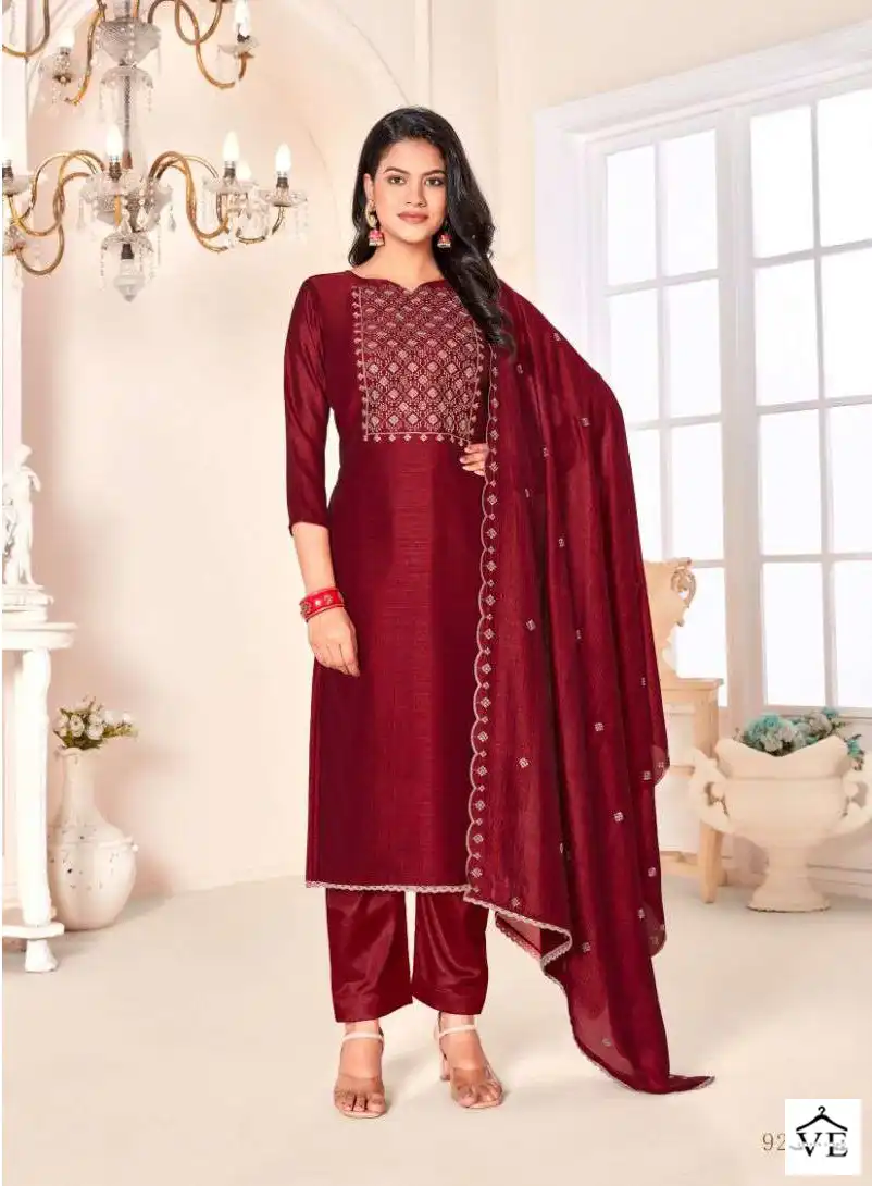 Vishnu Impex Rose Gold Vol 2 Vichitra Silk Wholesale Salwar Suit Catalog - Image 3