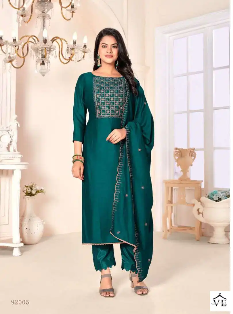 Vishnu Impex Rose Gold Vol 2 Vichitra Silk Wholesale Salwar Suit Catalog - Image 5