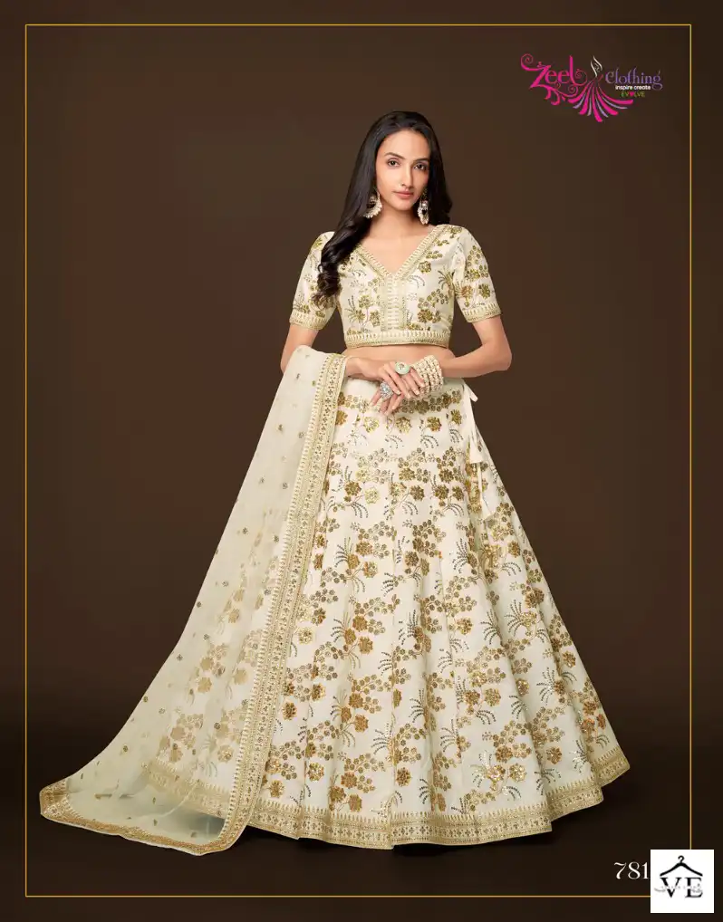 Blossom in Style with Floral Lehenga Choli | Zeel Clothing | Work Details:  Tassels